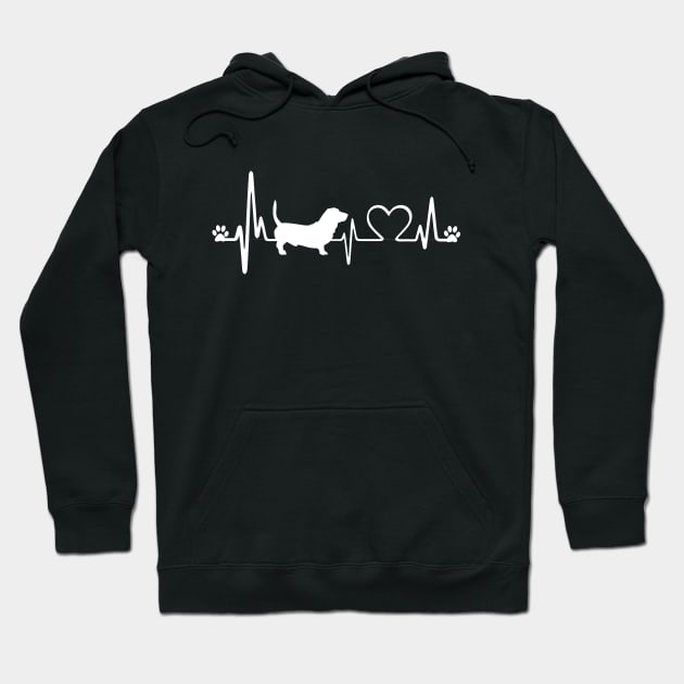 Basset Hound Dog Heartbeat Great for Basset Hound Dog Lover Hoodie by BamBam